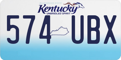 KY license plate 574UBX