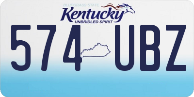 KY license plate 574UBZ