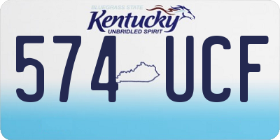 KY license plate 574UCF