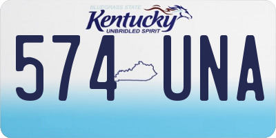KY license plate 574UNA