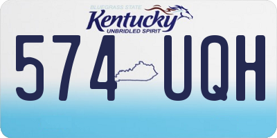 KY license plate 574UQH