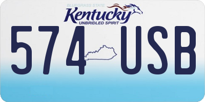 KY license plate 574USB