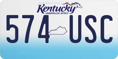 KY license plate 574USC