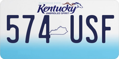 KY license plate 574USF