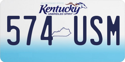 KY license plate 574USM