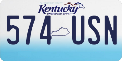 KY license plate 574USN