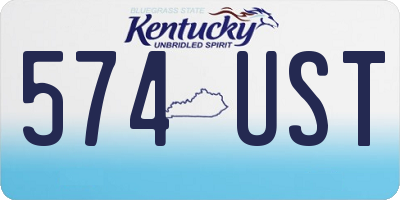 KY license plate 574UST
