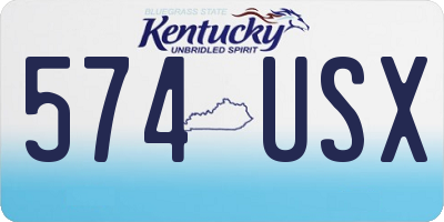 KY license plate 574USX