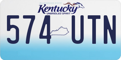 KY license plate 574UTN