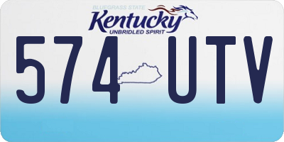 KY license plate 574UTV