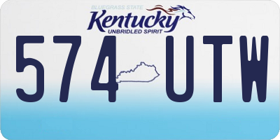 KY license plate 574UTW