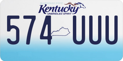 KY license plate 574UUU