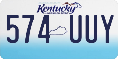 KY license plate 574UUY