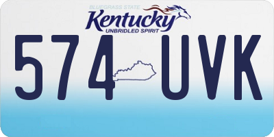 KY license plate 574UVK