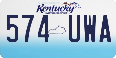 KY license plate 574UWA