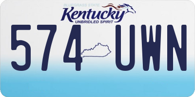 KY license plate 574UWN
