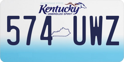 KY license plate 574UWZ