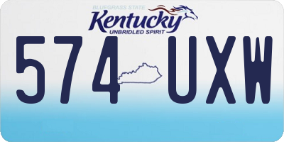 KY license plate 574UXW