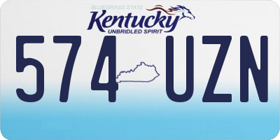 KY license plate 574UZN