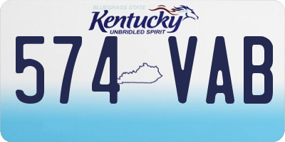 KY license plate 574VAB