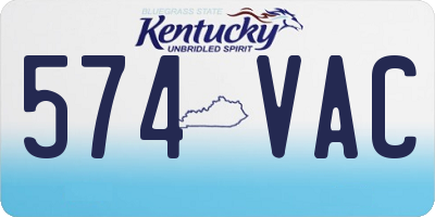 KY license plate 574VAC