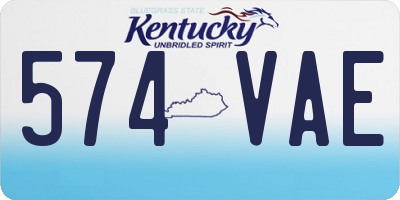 KY license plate 574VAE