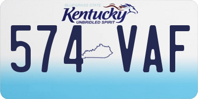 KY license plate 574VAF