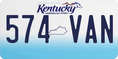KY license plate 574VAN