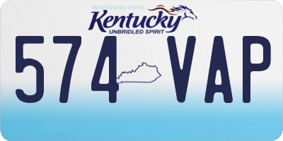 KY license plate 574VAP