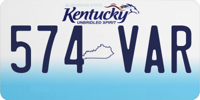 KY license plate 574VAR
