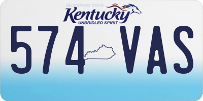 KY license plate 574VAS