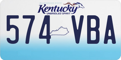 KY license plate 574VBA