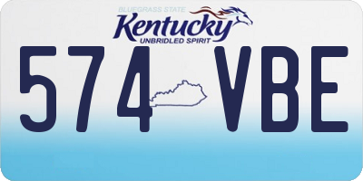 KY license plate 574VBE