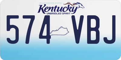 KY license plate 574VBJ