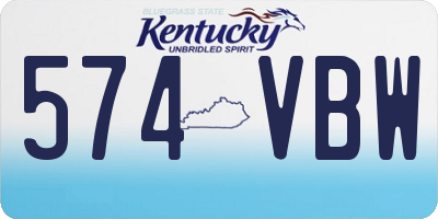 KY license plate 574VBW