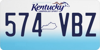 KY license plate 574VBZ