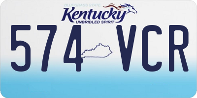 KY license plate 574VCR
