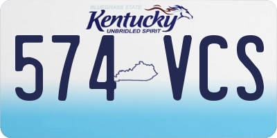 KY license plate 574VCS