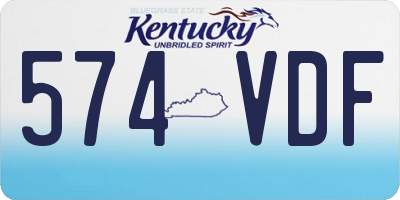 KY license plate 574VDF