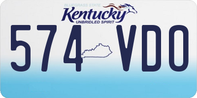 KY license plate 574VDO
