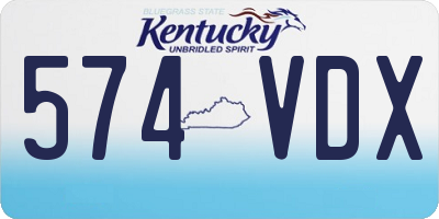 KY license plate 574VDX
