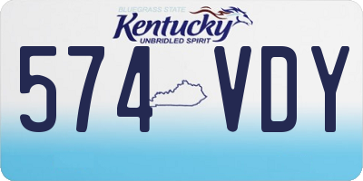 KY license plate 574VDY