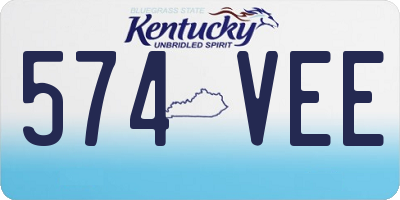 KY license plate 574VEE