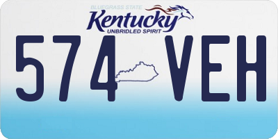 KY license plate 574VEH