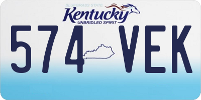 KY license plate 574VEK