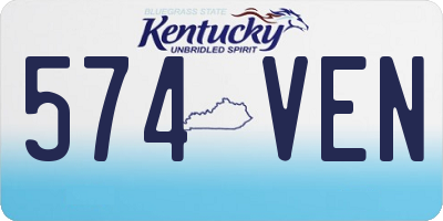KY license plate 574VEN