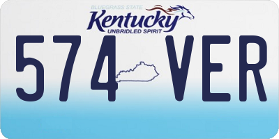 KY license plate 574VER