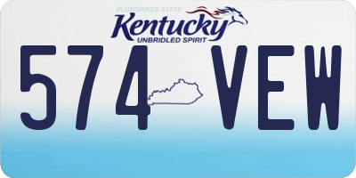 KY license plate 574VEW