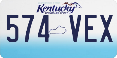 KY license plate 574VEX