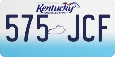 KY license plate 575JCF